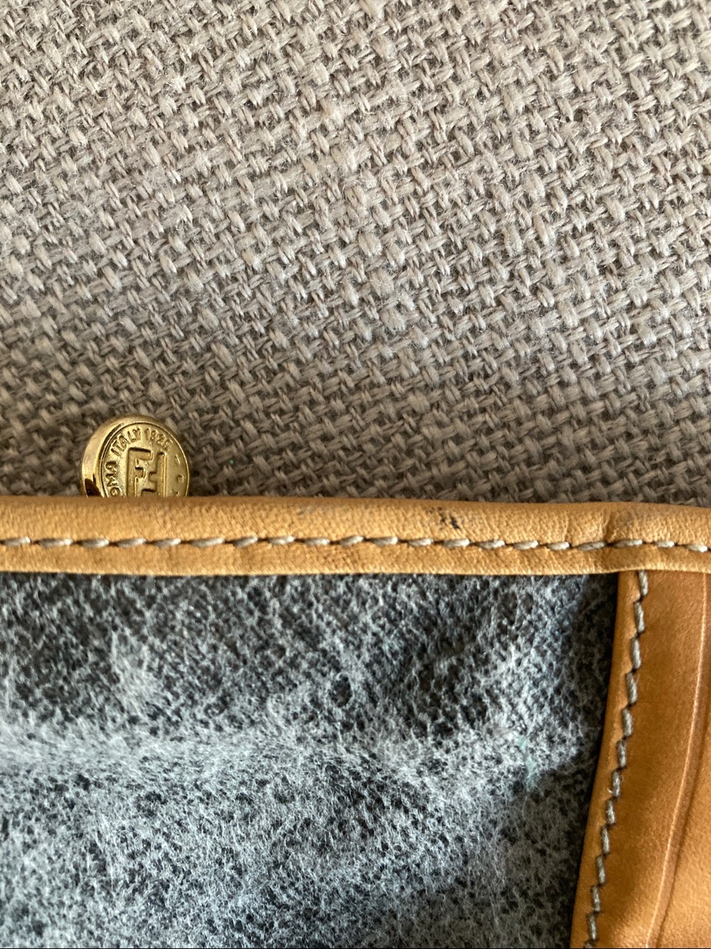 Fendi vintage Gray & Tan Travel Pouch - Picture 10 of 14